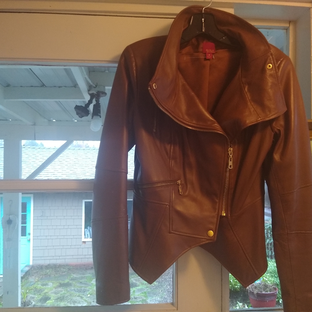 Lisa Robertson G.I.L.I. Genuine Leather Moto Jacket.